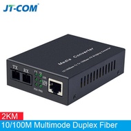 JT-COM Gigabit Ethernet Fiber Media Converter with a Built in 1Gb Multimode SC Transceiver 10-100-10