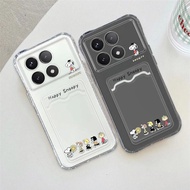 SoftCase ATM ID Card Snoopy Happy Pattern for Redmi K50 Ultra K60 Ultra K70E 9 Power 9T 9 9 Prime 9A