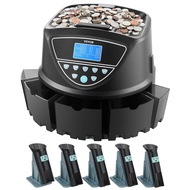 SucceBuy Coin Sorter Coin Counter Machine for 5 Kinds of USD Coins Coin Sorter & Wrap Machine Holds 