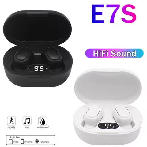 Original E7S Wireless Bluetooth Headset with Mic LED Display Earbuds for iPhone Xiaomi TWS Earphone 