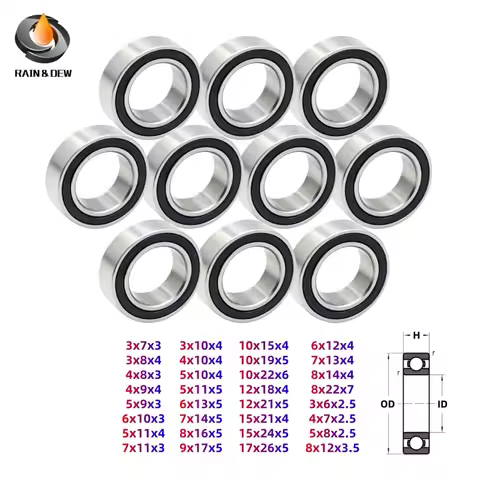 10PCS SMR74RS 4x7x2.5 mm 440C Stainless Steel Bearing Bore 3mm 4mm 5mm 6mm 7mm 8mm 9mm 10mm Fishing 
