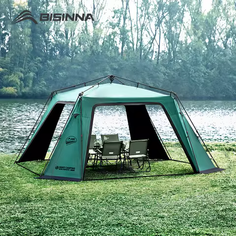 BISINNA 6-8 Persons One-touch Dome Tent Vinyl Coated Canopy Waterpoof Sunshade Shelter for Family Ca