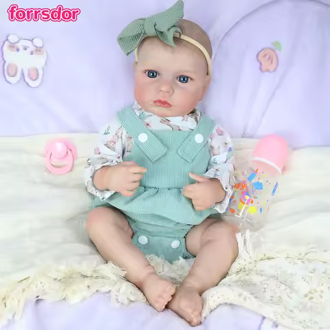19Inch Reborn Baby Dolls LouLou Full Body Soft Already Painted Silicone Vinyl Body with Visible Vein