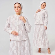 SHE DAZZLE ROSAVELLE SET Baju Skirt floral woman kemeja + skirt kembang formal casual vacation wear