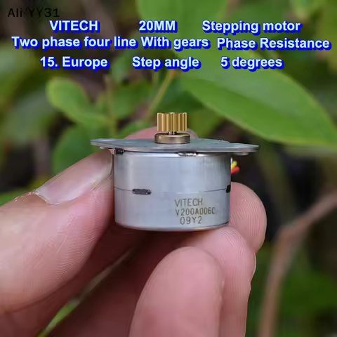 【WG】1 Piece Micro 2-Phase 4-Wire Stepping Motor Mini 20mm Round Stepper Motor 15 Degree 15 Teeth Cop