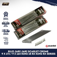 SCARLET CHROME RIM SPOKES Ring 18 9X172/9X164 RX KING RX SERIES ETC (SET)