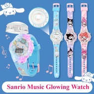 Sanrio Music Glowing Watch For Kids Rotating Kids Watch Cartoon Spiderman Sanrio Elsa Kuromi Kids Wa