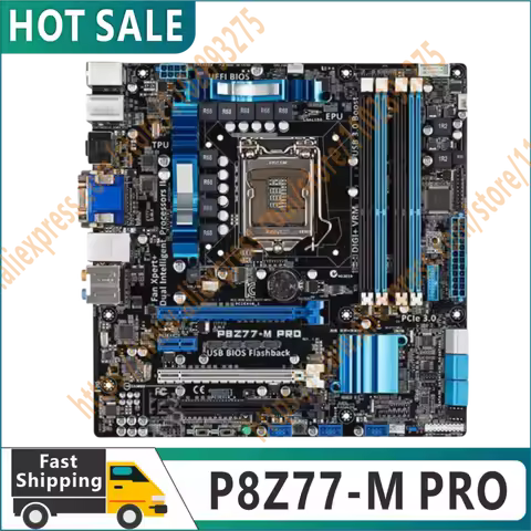 100% original test P8Z77-M PRO desktop motherboard Z77 slot LGA 1155 i3 i5 i7 DDR3 16G uATX UEFI BIO