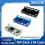 VN Raspberry Pi Zero 2 W Acrylic Case Clear Black Blue Shell Optional Passive Cooling Heat Sink for 