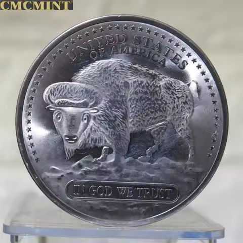 Hot Sell 1 Oz 999 Fine Titanium Indian Head Buffalo Round Metal Badges Souvenir Challenge Coin