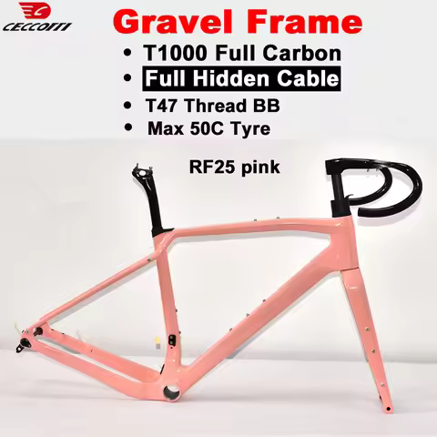 CECCOTTI T1000 Full Carbon Gravel Frame Customized Color road Bike Frame 50mm Tires Gravel