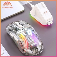 (rain)  Wireless Gamer Mouse Bluetooth-Compatible 5.0/2.4G/USB-C 3 Modes Electronic Competition Mice Transparent for ESports Office