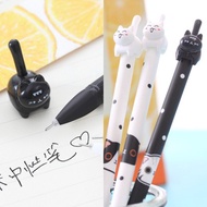 SISI [G21015] Japanese Super Q Black White Three-Dimensional Cat Dot 0.38mm Pure Ink Gel Pen Ball St
