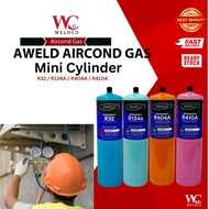 AWELD GAS Aircond R32 /R134A/ R404A/ R410A / Mini Size/ Baby Cylinder