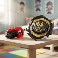 Dynamite Belial B-180 Beyblade Set: B-184 Launcher, Starter & Superking Booster Spinning Top  Set Dy