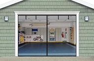 innhom Garage Door Screen 1 Car 8x7 FT, Magnetic Garage Screen Doors for 1 Car Garage Pull Down, Sin
