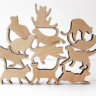 Wooden cats balance puzzle - montessori baby toys, balancing Jenga stacking
