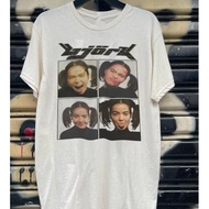 Summer Fashion Men's T-shirt Bjork Tour T-shirt, Bjork graphic white short sleeved men's T-shirt