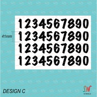 123 Numbers Balloons Sticker Black