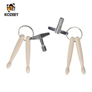 [KOZEEY] Mini Drumstick Keychain Multifunctional Percussion Accessory with Drum Tuning Tool for Musi