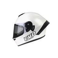 EVO Safety Helmet CA-969 Plain White Earphone Slot Glasses Inner Sunglasses Fully Removable Washable