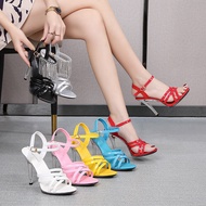 19861-235-43 Sexy Super High Heels 11CM High Nightclub Transparent Sandals Shoes Large Size Shoes