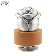 Rotating Preserved Flower Music Box Sky City Flying Song Creative Gift Music Box Rose Valentine's Da