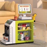 New Children's Pretend Play Toys Mini Supermarket Shopping Counter Simulation Coffee Machine Sales C