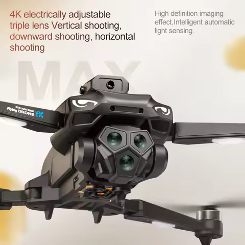 Drones with HD Three Cameras M33 360°Obstacle Avoidance Zoom Screen RC WIFI 20Min ESC Brushless FPV 