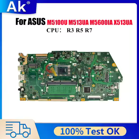 X513UA Laptop Motherboard For ASUS VivoBook X513U X513UA M513UA M5100U M5600IA Mainboard W/ R3 R5 R7