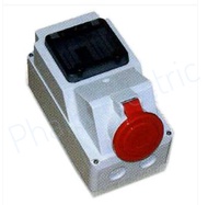 Haco 75243-6 Wall Sockets With DIN-Rail-IP44(เต้ารับพร้อมอุปกรณ์ เสริมราง DIN ชนิดลอย) 32A 400V 4Pin