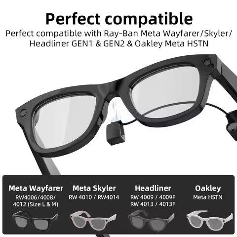 HIBLOKS Ray-Ban Meta Wayfarer Glasses Fast Charging Cable Charger For RW4006/RW4008/RW4012/RW4010/RW