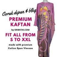 CLEARANCE Baju Kaftan Moden Bertali Batik Pastel Viscose Cotton Lengan Panjang