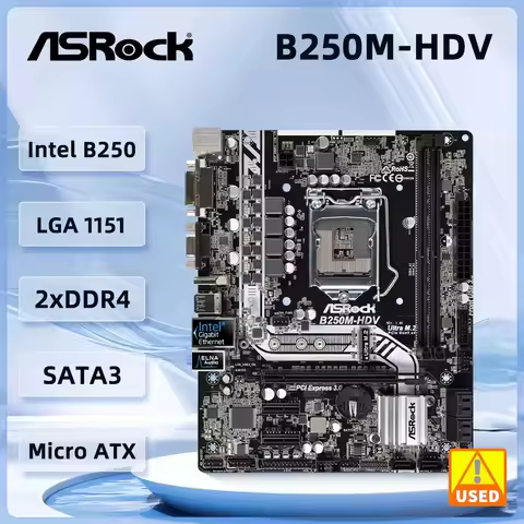 ASRock B250M-HDV Motherboard LGA1151 intel B250 support i5-7600 i5-6500 i3-6300 G4560 cpu DDR4 32GB 