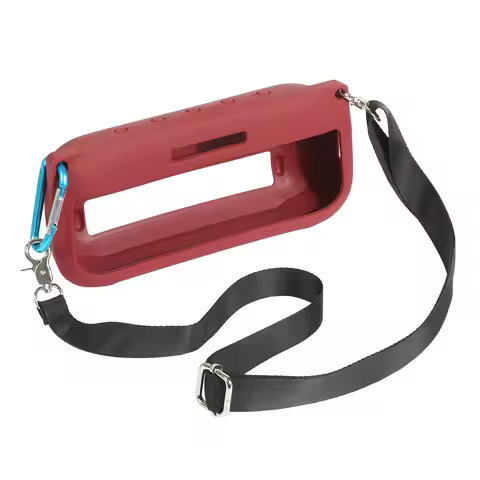 Speaker Case with Shoulder Strap&Carabiner Silicone Cover Case Shockproof Protective Skin Sleeve for