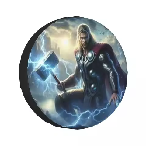Custom Mjolnir The Hammer Of Thor Spare Tire Cover for Car Pajero 4x4 Wheel Protector Covers 14" 15"