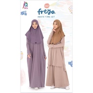 FREYA FREYA || Gamis Abaya One Set Tunic Knit Material Jilbabarfa