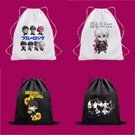 Blue Lock Anime Drawstring Bag Cute Japanese Anime Canvas Bag Children's Birthday Goodie Bag Backpac