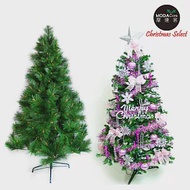 台灣製5尺/5呎(150cm)特級綠松針葉聖誕樹 (+飾品組)(不含燈)-飾品銀紫色系YS-GPT05003