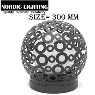 Nordic Lightings 300mm Outdoor Ball Pillar Light Weatherproof Outdoor Garden Gate Lamp Lampu Tiang Pagar (6688-300)