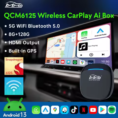 2025 MMB MAX 4.0 CarPlay TV Box Android 13 OS QCM 8-Core 665 6125 Wireless CarPlay Android Auto AI A