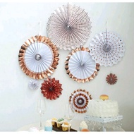 Paper fan/ paper fan flowers set 8in1