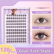 【Free Tweezer】Glue Free 60-120 Cluster False Eyelashes Reusable Self-Adhesive No Need Glue Lashes