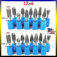 12x6mm Tungsten Carbide Burr 6mm Single Cut Double Cut Rotary Porting Tool Mata Porting Mata Korek