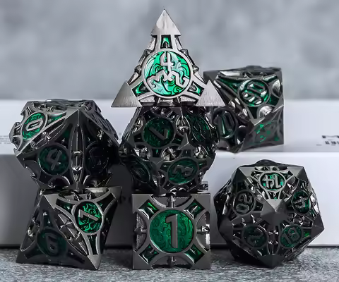 Metal Dice, Metal DND Dice Set for Board Game, DND Dice, Polyhedral Metal Dice, RPG Dice, Dungeons a