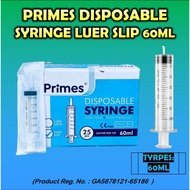 (1 pieces)PRIMES 60ML Disposable Syringe Sterile Luer Slip/Luer Lock