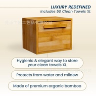 Box Bamboo Bath Towel Face Towel Storage Box Organizer Face Towel Storage Box Drawer-Type Makeup Rem