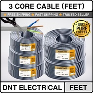【1FT】 3 Core Flexible Cable 110/0076, 70/0076, 40/0076, 40/0016, 23/0016 PVC Wire 100% Pure Full Cop