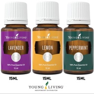 Young Living Lavender, Lemon and Peppermint Essential Oils 100% Authentic by Young Living Brand Part