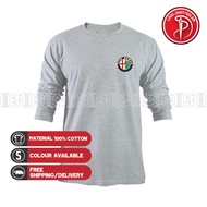 Baju Sulam Alfa Romeo Cotton 100% T Shirt T-Shirt Shirts Long Sleeve Streetwear Motorsport Racing Pa